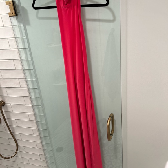 Norma Kamali Halter Turtle Dress in color Rose - Picture 2 of 3